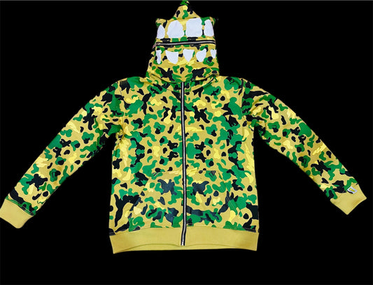 WIKID CAMO ZIP-UP MASK HOODIE